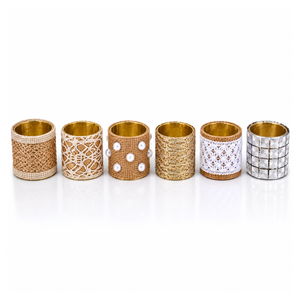 Ensemble de serviettes de table en fer et jute de luxe avec cristaux |   Porte-serviettes décoratifs pour table, décoration de table de mariage, réutilisables, hôtel, restaurant - Product Image 1