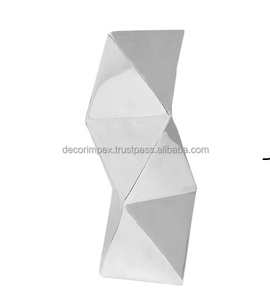 Florero Moderno de Aluminio Plateado de Alta Calidad, Diseño Personalizable, Ecológico, Hueco, Elíptico, para Decoración del Hogar y Bodas - Product Image 5