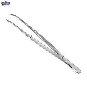 GERMAN STAINLESS คีมจับเนื้อเยื่อ 16 ซม. โค้ง 1×2 ซี่ฟันละเอียด ได้รับการรับรองมาตรฐาน CE - Product Image 1