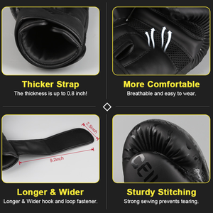 Guantes de Boxeo de Cuero con Logotipo Personalizado, 12oz/14oz/10oz/16oz, para Entrenamiento con Saco de Boxeo, con Cordones, Absorben la Humedad, Unisex - Product Image 3