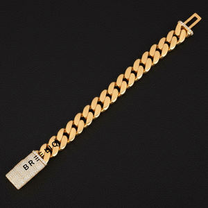 Bracelet cubain Iced Out 2025 en argent sterling 925 plaqué or avec diamants de laboratoire, bracelet de luxe hip-hop pour homme, idéal pour les cadeaux - Product Image 4