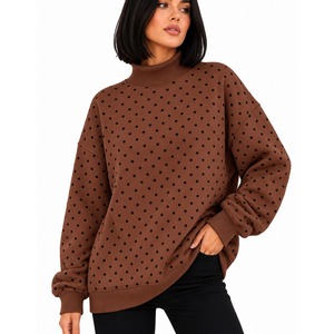 Pull en polaire confortable pour femme, tissu doux et chaud, silhouette ample et décontractée, manches longues, design décontracté, parfait pour le quotidien - Product Image 5