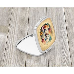 Bichon Frise Fleurs Compact Pliant Poche Voyage Maquillage Miroir De Poche Cadeau Décoratif pour Femmes et Filles - Product Image 2