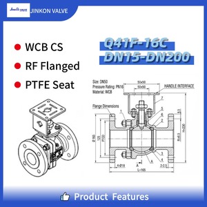 Válvula de Esfera Padrão API 6D DN50 PN16 WCB em Aço Fundido com Acabamento em Aço Inoxidável, Válvula Industrial de Água em 2 Peças - Product Image 3