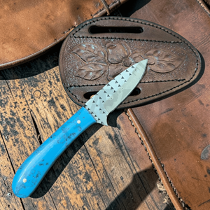 Cuchillo de caza artesanal de acero raspado con logo de toro, punta caída, grado industrial, forjado, AR KNIVES OEM, 3 años de garantía - Product Image 2