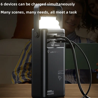 Station d'alimentation portable 30000-80000mAh, charge rapide 22.5W, type C, batterie externe avec 4 câbles intégrés, lampe de camping, urgence
