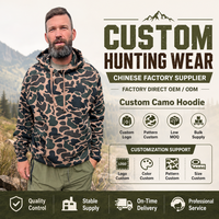 Sweat à capuche tactique lourd pour homme avec logo personnalisé, style camouflage Old School, motif de chasse, en polaire, pour garçons