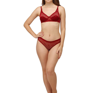 Ensemble de lingerie sexy en dentelle pour femme, transparent, grande taille, luxueux, push-up, respirant, broderie machine, nœud personnalisable - Product Image 4
