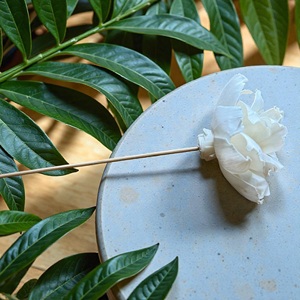 ดอกไม้โซล่าวู้ด VADEE SOLA WOOD FLOWER ทำมือ ดอกกุหลาบสีงาช้างที่ยั่งยืนได้ ขนาด 8.5 ซม. ทำจากเส้นใยพืชเซสบานียา จากประเทศไทย - Product Image 2