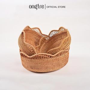 Handmade Rattan <b>Storage</b> Basket Flower Shape Woven Organizer Bin for Kitchen Fruit <b>Vegetable</b> Display - Product Image 3