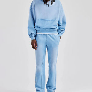 Conjunto Deportivo para Hombre Estilo Británico, Sudadera con Capucha de Felpa de Algodón Grueso, Pantalones Jogger, Ropa Deportiva Informal de Corte Holgado - Product Image 1