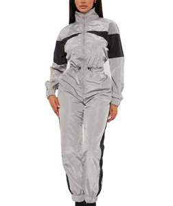 <b>Women</b> <b>Windbreaker</b> Lightweight Tracksuit Lightweight 100% Polyester Outfits Zip Up Nylon Cropped Jacket And Jogger Set For <b>Women</b> - Product Image 4