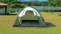 Tenda Dome Otomatis Polyester Lapis Ganda CAMPTOWN BJ-501 untuk 3-4 Orang, Satu Sentuhan, Keluarga, Musim Panas, Kemah, Tahan Air, Empat Musim