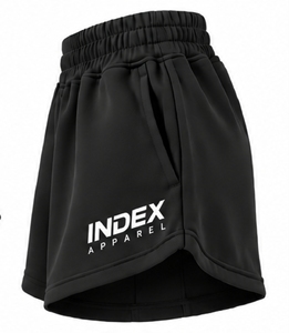 Index Apparel <b>Black</b> Knitted Polyester <b>Shorts</b> With Elastic Waist And Pockets Sporty <b>Women's</b> Casual Wear - Product Image 5