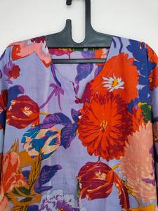 Vestido Kaftan de Algodón Indio Hecho a Mano con Estampado Floral, Ligero, para Playa - Product Image 5