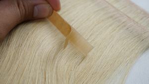 Bande adhésive invisible longue, blonde, qualité supérieure - Cheveux russes slaves du Vietnam - Extensions de cheveux humains véritables - Cuticules alignées - Tendance du moment - Product Image 3