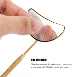 Hot Selling Japanese Steel HD Eyelash <b>Mirrors</b> Half <b>Moon</b> Golden Lash <b>Mirrors</b> for Lash Placement - Product Image 3