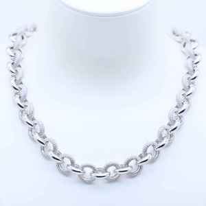 Collar de Cadena Cubana con Eslabones en O de Plata 925 Chapada en Oro con Diamantes de Moissanita, Joyería Personalizada Estilo Hip Hop para Raperos y Fiestas - Product Image 4