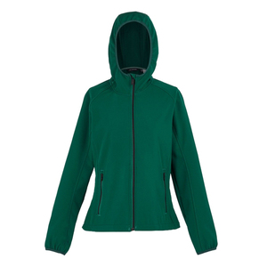Veste polaire verte à capuche pour femme, manches longues, fermeture éclair, couleur unie, style décontracté, longueur normale, vêtement d'extérieur pour l'automne - Product Image 4