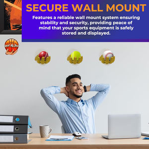 Support mural universel pour ballons, support de rangement pour ballons de basket-ball doré, design détachable, polypropylène, garantie 1 an - Product Image 5