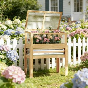 Elevated Garden <b>Bed</b> & Flowerpot <b>Box</b> Mini Greenhouse Design for Convenient Planting - Product Image 1