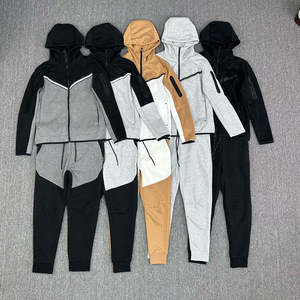 Ensemble de survêtement 2 pièces OEM personnalisé, écologique, séchage rapide, en coton épais délavé à l'acide, style streetwear, avec sweat à capuche et pantalon à fermeture éclair - Product Image 4