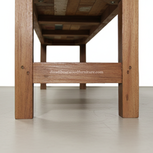 Banco Rita de Madera de Barco Reciclada, Patas Rectas, Pequeño, Diseño Minimalista y Sostenible en Color Natural - Product Image 5