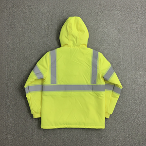 Hi-Vis Reflective Safety Jacket 100% Polyester Winter Outdoor <b>Work</b> Warm LED Flash <b>Waterproof</b> ANSI Class 2 Customized Logo Men's - Product Image 3