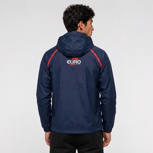 Veste coupe-vent à capuche en toile de qualité supérieure, vêtements de sport personnalisés, tendance décontractée, fermeture éclair, tissu imperméable imprimé pour homme 2026 - Product Image 2