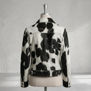 Premium Real Cowhide <b>Leather</b> <b>Jacket</b> Men Western Style Hair On Hide Coat Custom Handmade <b>Winter</b> Fashion Outerwear Direct Factory - Product Image 4
