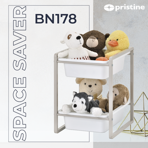 Organisateur de jouets DIY petit et grand format fabriqué à Taïwan, boîte en plastique à 2 tiroirs, étagère moderne carrée en fer, meubles de rangement pour la maison - Product Image 6