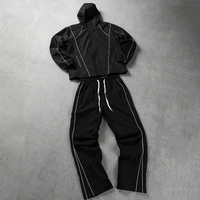 Conjunto Deportivo de Invierno con Capucha, Cortavientos, Transpirable, Ecológico, de Nailon, Personalizado, Resistente al Viento, Estilo Urbano, Tallas Grandes, Lavado Ácido