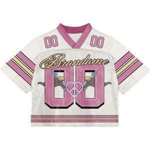 Streetwear <b>Soccer</b> Custom Sublimation Mesh Jersey OEM Football Shirt Men's Boxy American Football Jersey with Mesh Panels - Product Image 3