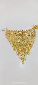 Collar de Oro Sólido de 22k para Mujer, Joyería Tradicional India para Novia, Diseño de Flores en Filigrana - Product Image 2