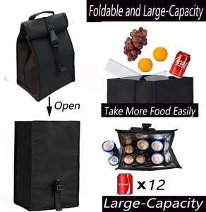 Bolsa de almuerzo plegable aislada con correa ajustable – Lonchera portátil ligera, bolsa térmica para hombres y mujeres - Product Image 5