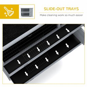 Casetta per Animali Domestici a 2 Piani in Legno da 54 Pollici, Gabbia per Conigli con 2 Porte Chiudibili, per Piccoli Animali, Impermeabile con Vassoio Anti-Perdita - Product Image 6