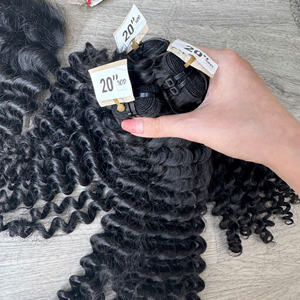 Extensions de cheveux humains vietnamiens de couleur noire Water Curl Lace de fermeture droite naturelle - Product Image 3