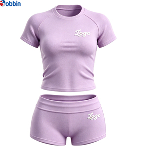 Conjuntos de Verano para Mujer, Camiseta de Algodón, Conjuntos Sexys con Logotipo Personalizado, Conjunto de Shorts, Ropa de Verano para Mujer, Conjuntos de Manga Corta - Product Image 1