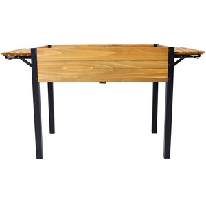 Étagère de rangement pliable avec pieds en métal, jardinières en bois, lit de culture surélevé pour la culture d'herbes fraîches, de légumes et de fleurs - Product Image 2