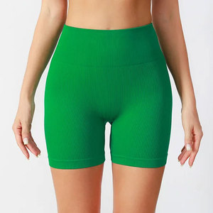 Shorts de sport vintage taille haute respirants pour femmes avec boutons et fleurs 2024 – Tenue de fitness, yoga et gym - Product Image 3