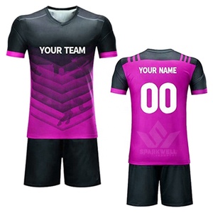 ชุดวอลเลย์บอลคอวีผู้ชายแบบสั่งทำพิเศษ พิมพ์ลายแบบ Sublimation ระบายเหงื่อ แห้งเร็ว ผ้าโพลีเอสเตอร์ 100% แขนสั้น ทรงแอธเลติก ไซส์ G - Product Image 3