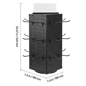 Espositore Girevole a 4 Lati con 24 Ganci 7,4 X 7,4 X 17 in Acciaio Laminato a Freddo Rinforzato, Confezionato in Cartone - Product Image 5