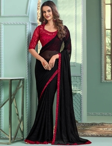 Sari de Georgette estilo Bollywood adornado - Product Image 4