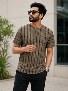 Men's Striped Polo Neck Polycotton T-Shirt Casual Short Sleeve Custom <b>Logo</b> for Mens Available at Best Price - Product Image 1