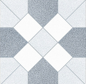 Carreaux de sol en céramique géométriques brillants 400x400mm – Carreaux gris modernes à motif hexagonal 400x400mm imprimés numériquement brillants - Product Image 1