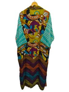 Robes kimono patchwork pour elle, vêtements de nuit, robe longue, kimono en soie sari recyclée vintage indienne fait main - Product Image 6