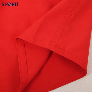 SPOFIT Men's <b>Red</b> Board Shorts Mid Elastic Waist Breathable Quick Dry Casual with Pockets Solid Color Knitted Canvas Polyester - Product Image 3