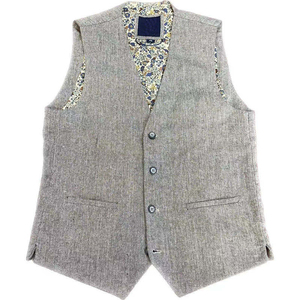 Chaleco Acolchado de Lana/Poliéster con Patrón a Cuadros para Hombre, Ligero, Sin Mangas, para Invierno, Formal, OEM ODM - Product Image 5