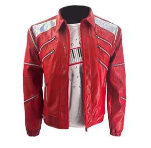 2026 New Men's <b>Red</b> Leather <b>Waterproof</b> High Street Moto <b>Jacket</b> Stand Collar Zipper Closure Regular Fit Solid Color Autumn Style - Product Image 1