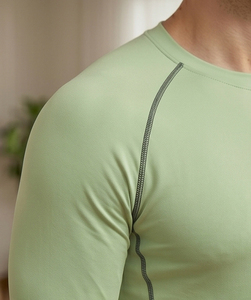 Camiseta de Yoga con Cuello Redondo para Hombre, Camiseta Deportiva para Gimnasio, Camiseta Deportiva para Hombre, Camiseta de Compresión Ajustada al Cuerpo - Product Image 5